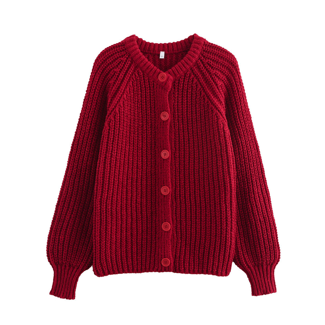 Kvinder hyggelig cardigan med vertikal rib struktur og store knapper Stilla