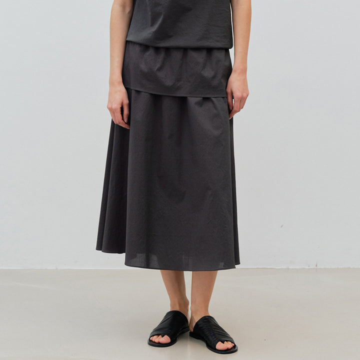 Damer Maxi-nederdel med unikt lag-design Stilla