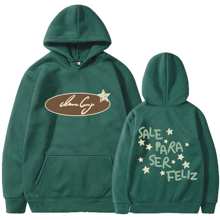 Kvinders hoodie sweatshirt med kreativ skrifttype og iøjnefaldende design Skovae