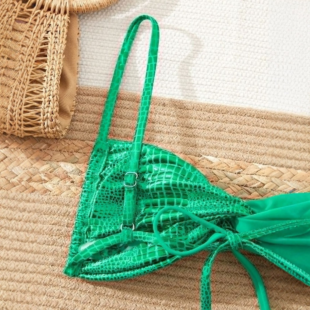Dame bikini med raffineret dyreprint og justerbare stropper Stilla