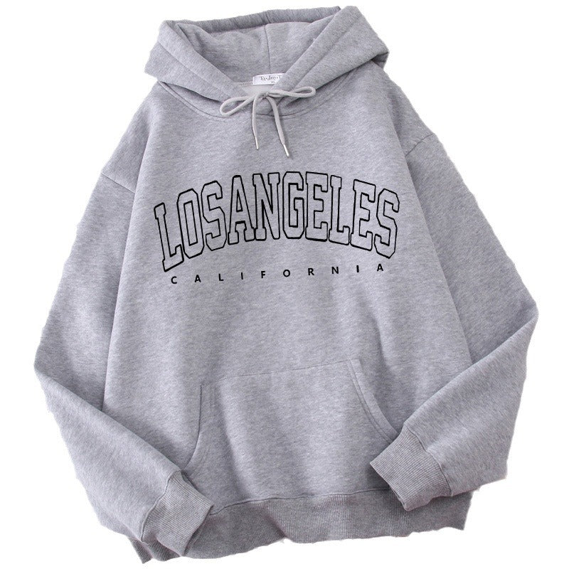 Damehoodie til kvinder med moderne Los Angeles print og løs pasform Skovae