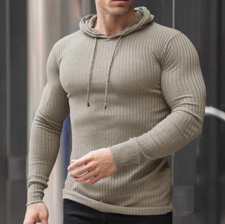 Herrer Hættepullover med struktureret ribdesign Stilla