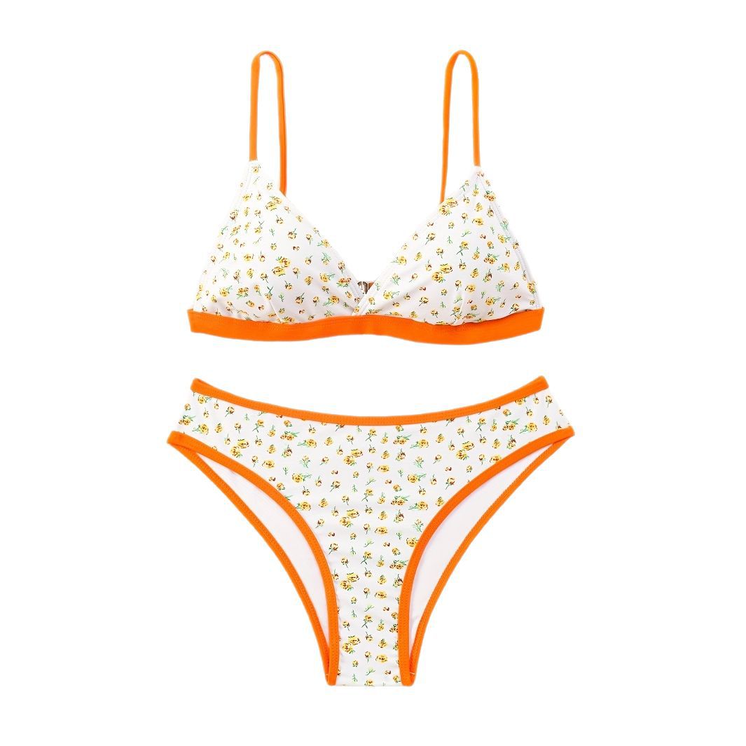 Dame bikini-sæt med blomsterprint og kontrasterende stropper Stilla