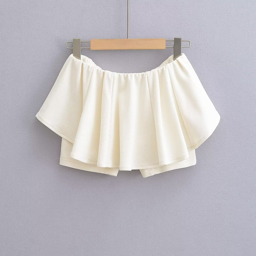 Dame trendy Flattershorts med voluminoøs kant Stilla