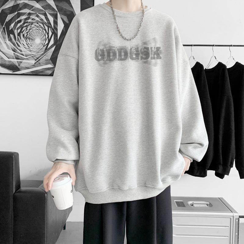 Herre afslappet oversized sweatshirt med kreativt grafisk design Stilla 1749722358