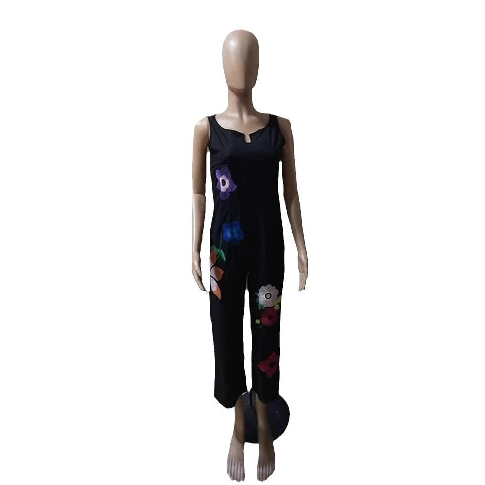 Dame Mode Jumpsuit med blomstret design og praktiske lommer Skovae