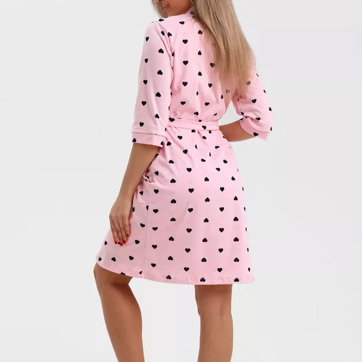 Dame natkjole med matchende kimono Stilla