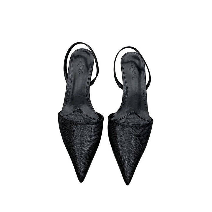 Dame Sling-pumps med elegant spids og fashionable teksturer Stilla