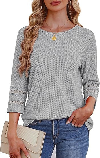 Damer casual langærmet top med lace detaljer Stilla