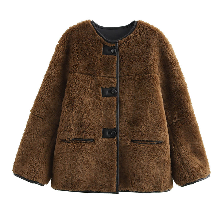 Dame fleecejakke med knapdekorerede lommer og moderne accenter Stilla