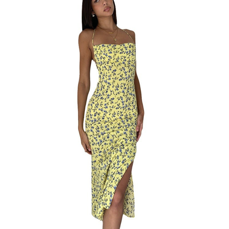 Dame Blomster Slids Maxi Kjole Stilla