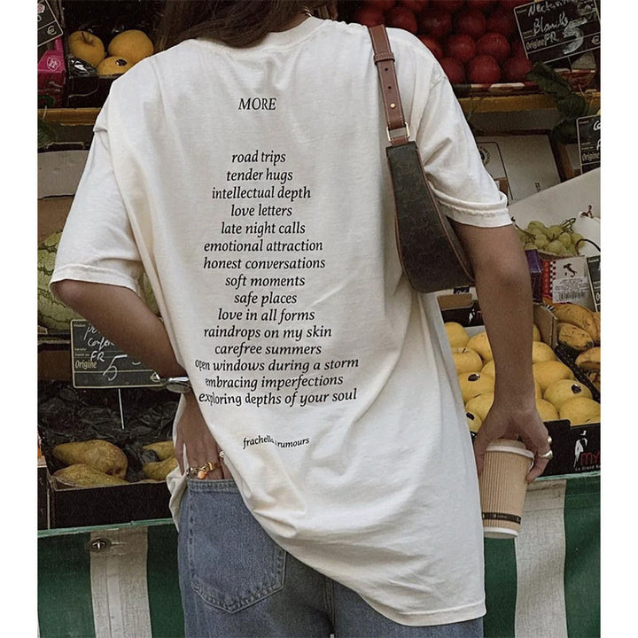 Dame Statement T-Shirt med iøjnefaldende skrift og afslappet pasform Stilla