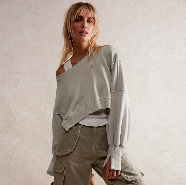 Dame afslappet oversized sweater med voluminøse ærmer og blødt materiale Stilla