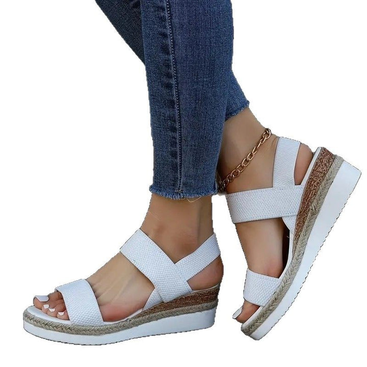 Dame Wedge-sandaler med elegant sløjfedekoration og blød indersål Stilla