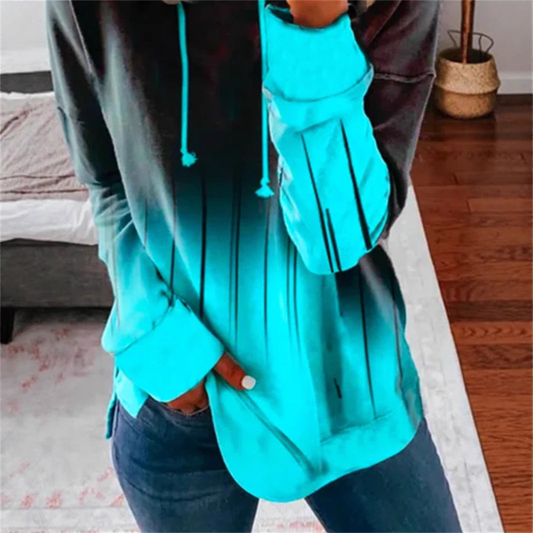 Kvinders hoodie med stilfuld gradient og unikt design Stilla