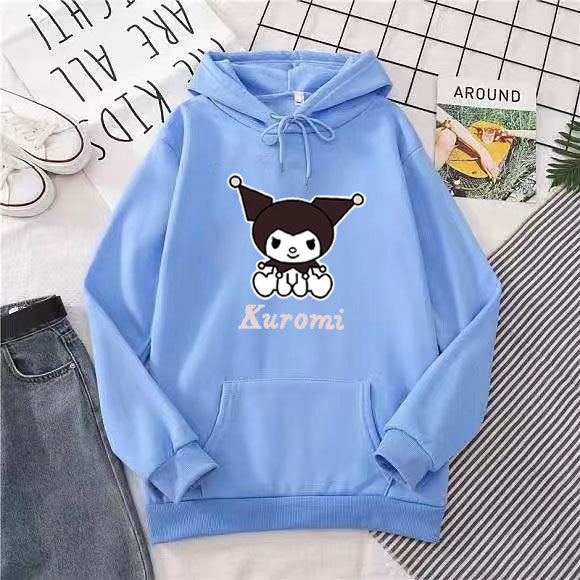 Kvinders hoodie med sødt ko-motiv og høj kvalitet fleece-foring Skovae