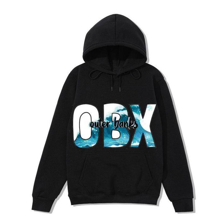 Dame hoodie med maritim grafisk design Skovae