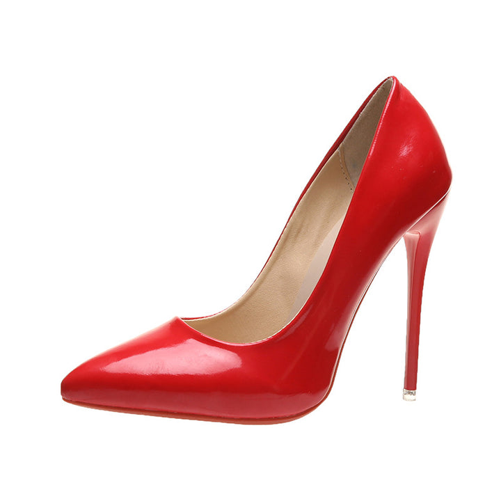 Dame nan elegante lakpumps med spids tå, høj stilettohæl og polstret indersål Skovae