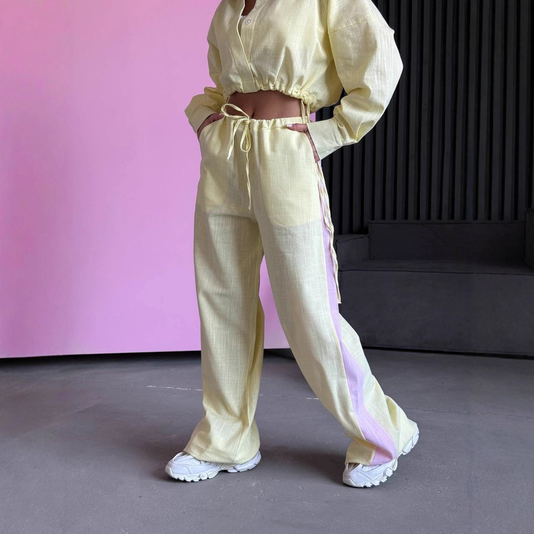 Women's Casual Top and Wide Pants Set Skovae