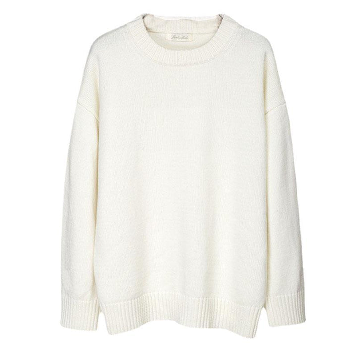 Damer Komfortabel Strik Sweater Lavet af Højkvalitets Bomuld med Rund Hals