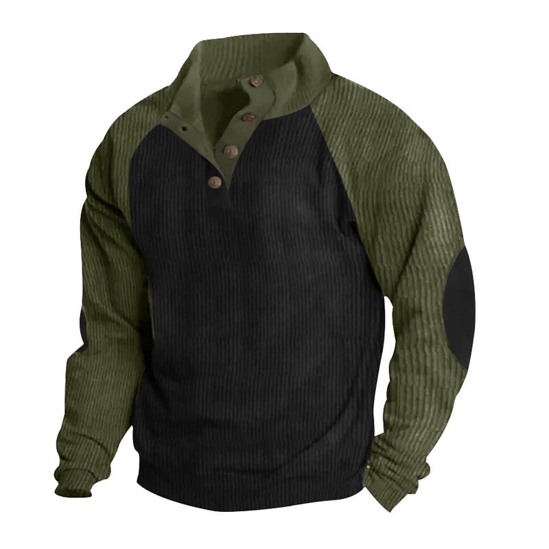 Herre afslappet pullover med ståkrave og struktureret materiale Stilla