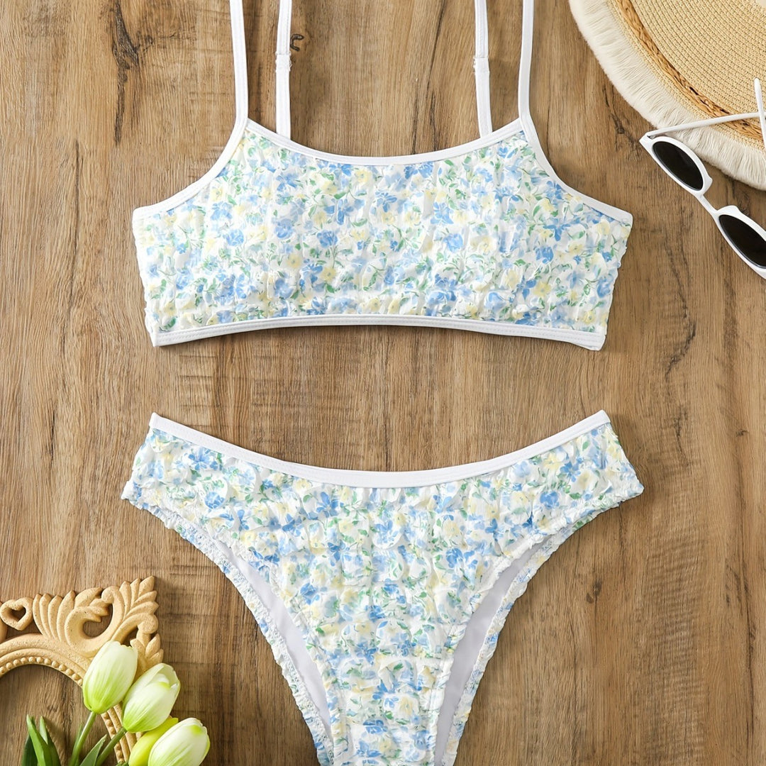 Dame Bikini-sæt med elegant blomsterdesign Skovae