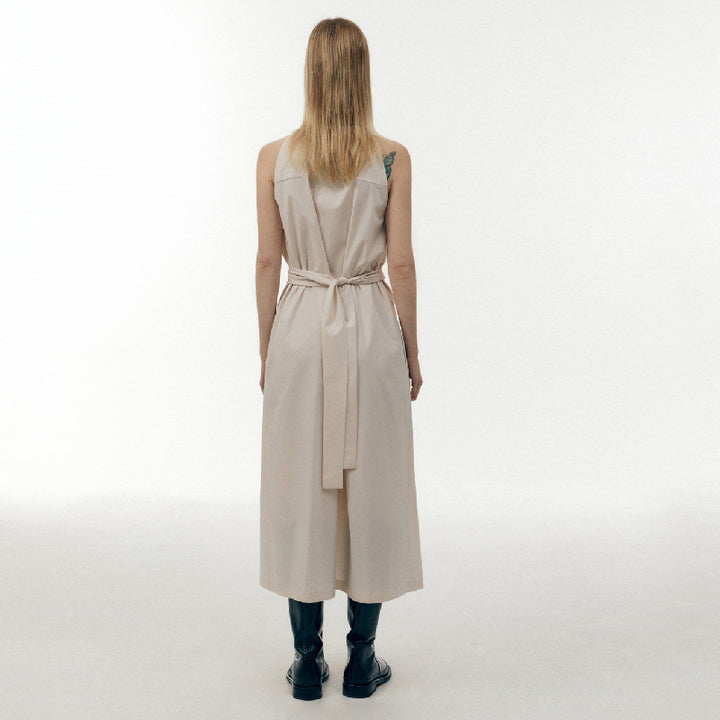 Dame Elegant Maxi Kjole med Bindesign og Knapliste Stilla