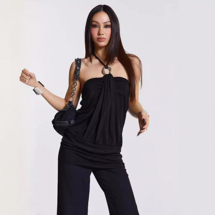 Dame strapless draperet mini kjole Stilla