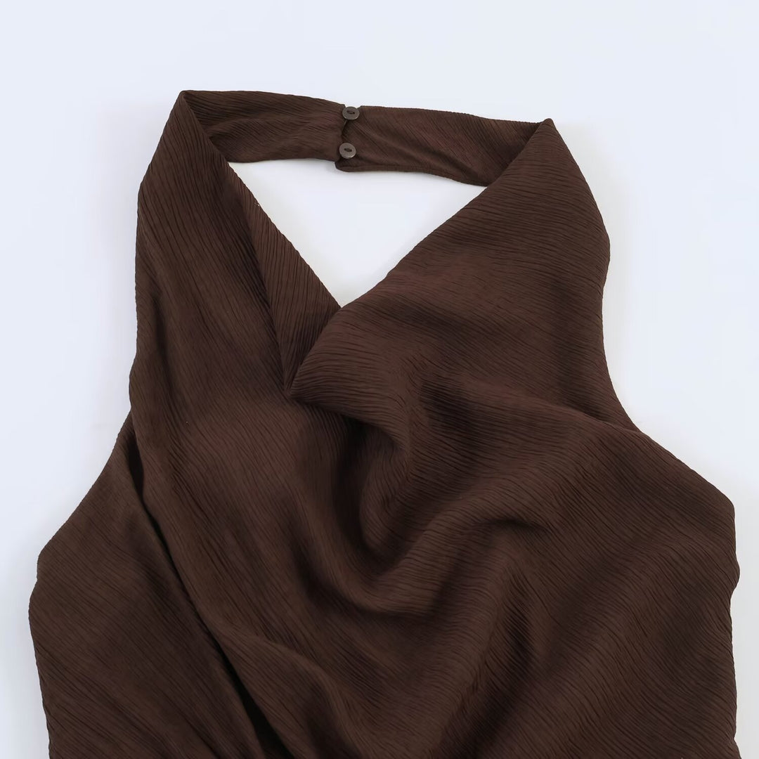Dame asymmetrisk kjole med elegant drapering Skovae