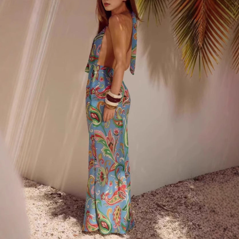 Femme Vibrant Floral Print Maxikjole Stilla