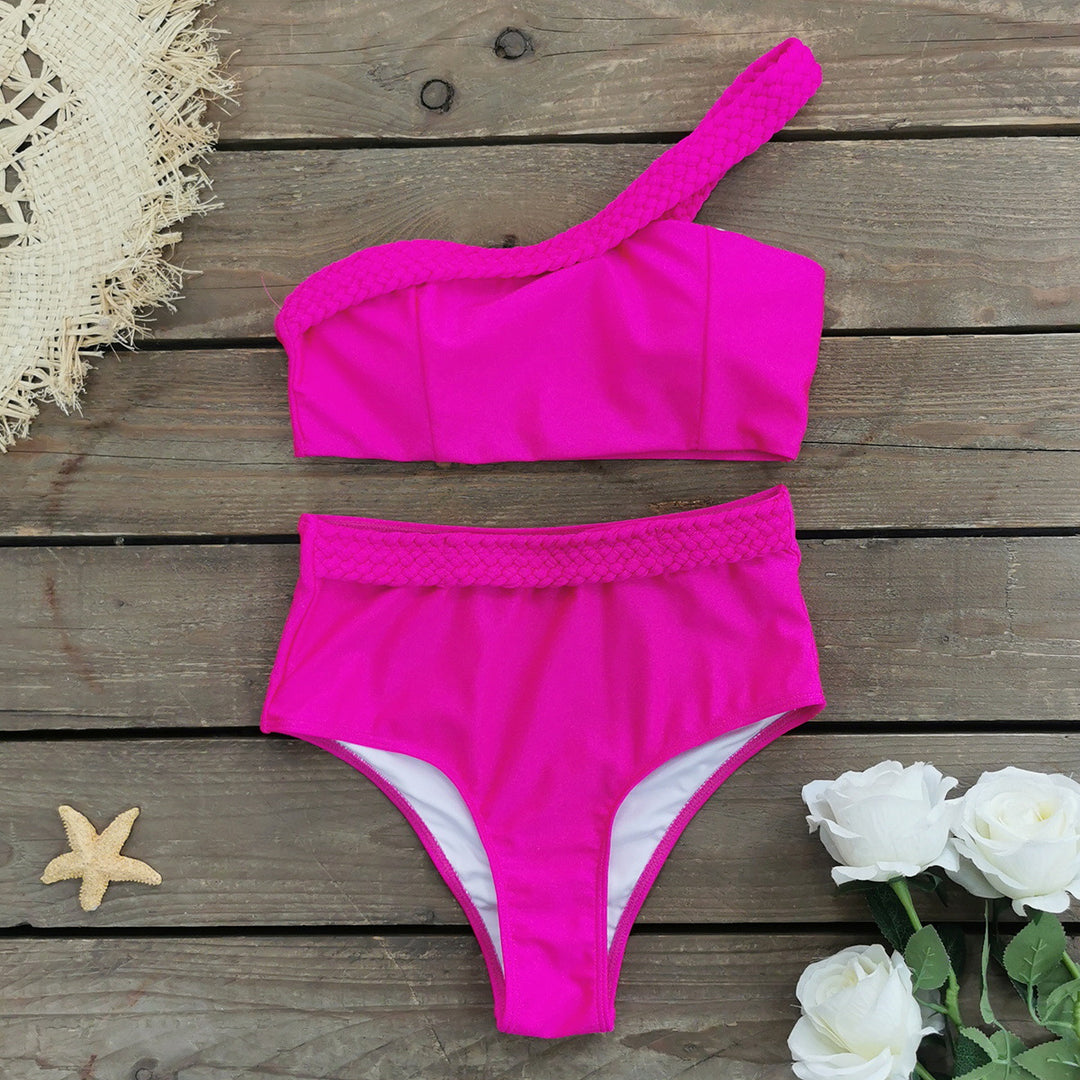 Dame bikini-sæt med innovativt flettet design og høj talje Stilla