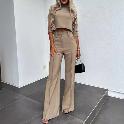 Dame elegant sæt bestående af cropped top og løse bukser Stilla