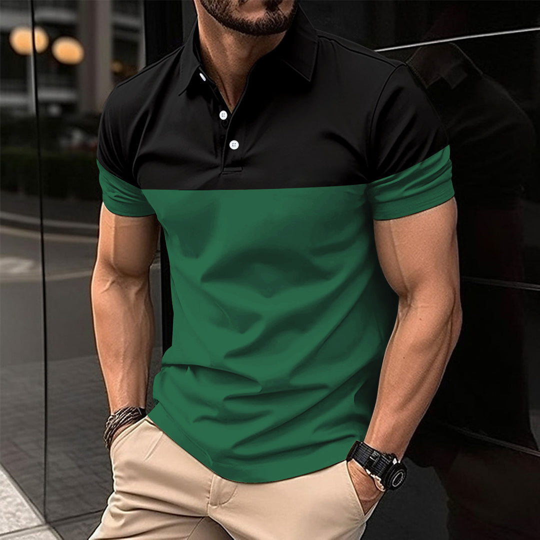 Herrer Poloshirt med moderne farveblok-design og komfortabel pasform Stilla