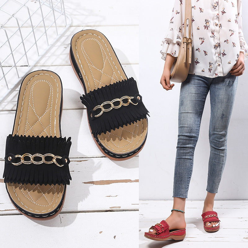 Dame Frynse Slides Stilla