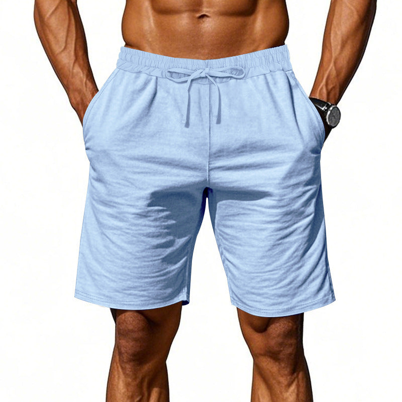 Herrer i afslappede bomuldsblandings fritidsshorts med elastisk talje og sidelommer Skovae