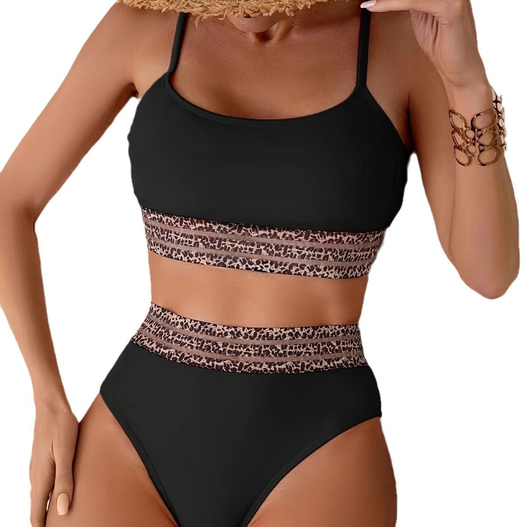 Dame Bikini-sæt med høj kvalitet elastisk bånd og stylish dyreprint Stilla