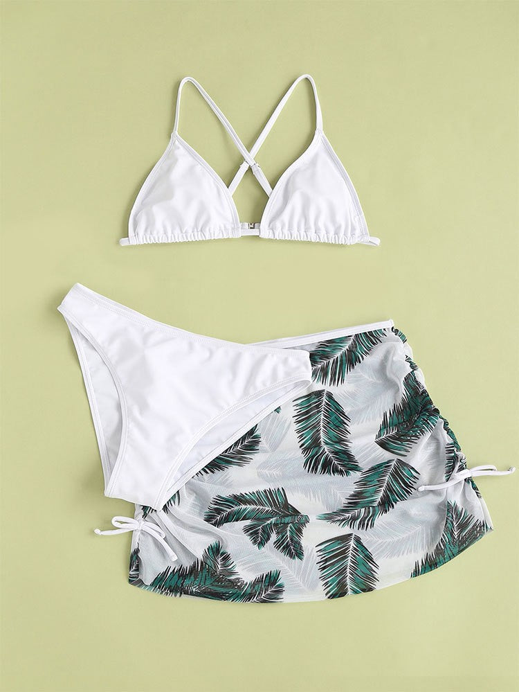 Dame bikini sæt med fint indpakningsskørt og smart bralette top Stilla