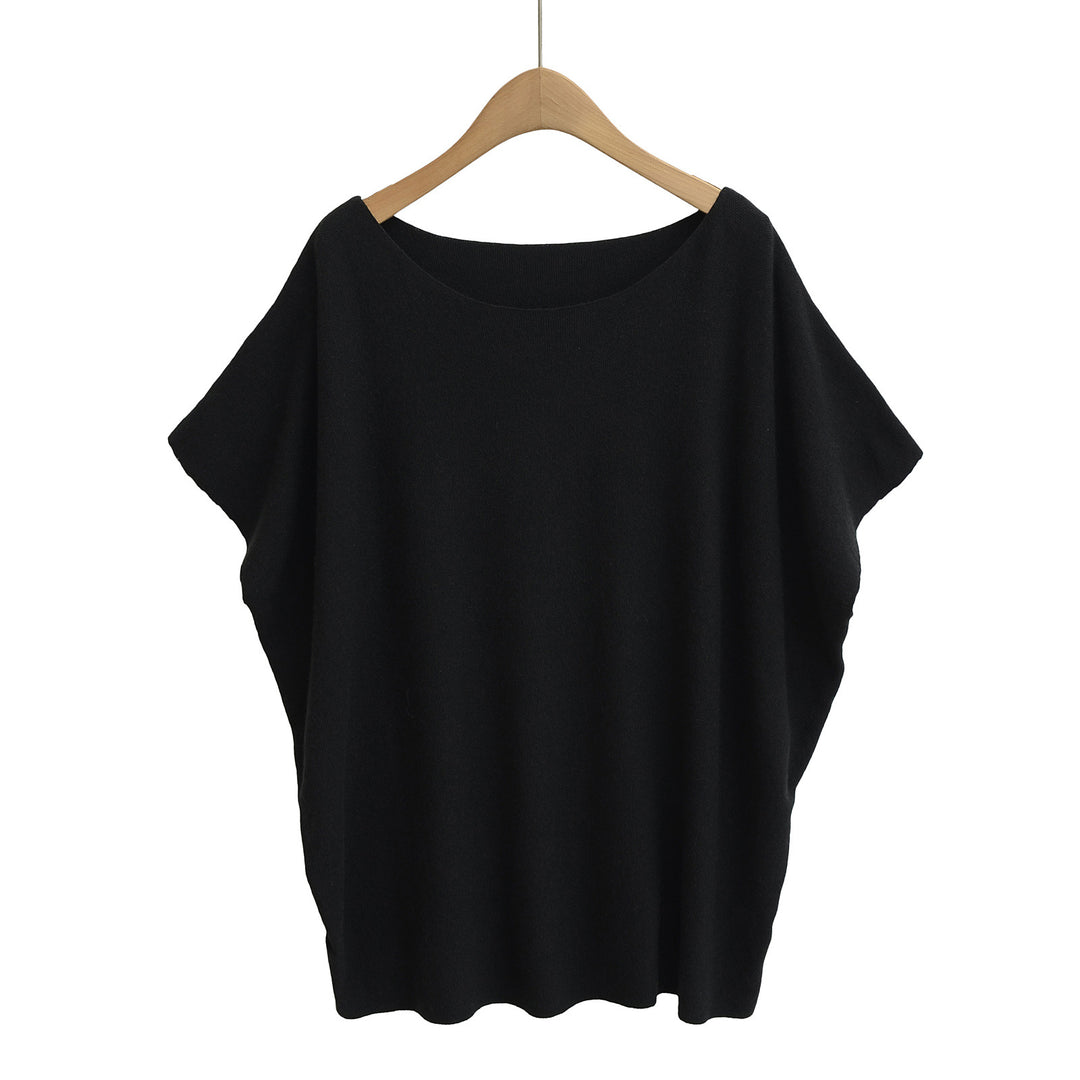 Dame afslappet oversized T-shirt i kvalitetsbomuldsblanding med moderne snit og rund halsudskæring Stilla