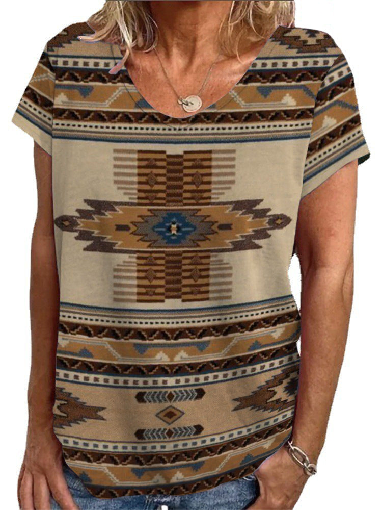 Dame Loose Bluse med farverigt paisleymønster Skovae