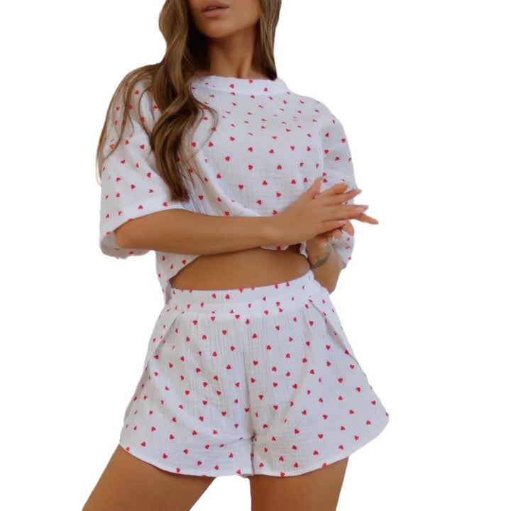 Dame Shorts Sæt med Hjerteprint Stilla