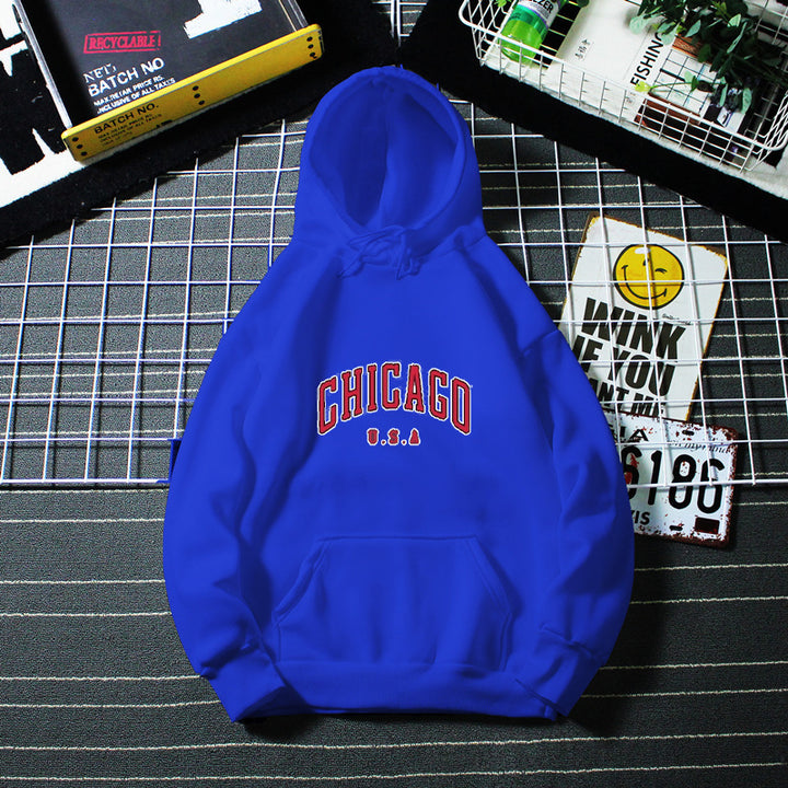 Dame hoodie med urban Chicago print Skovae