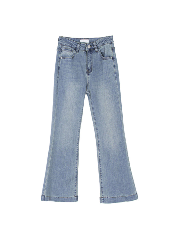 Dame Flared Jeans med høj talje og smart, bred ben Stilla