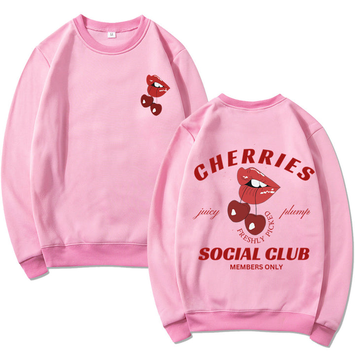 Kvinders sweatshirt med kreativt frugt- og munddesign Stilla