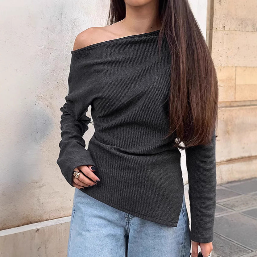 Damer Asymmetrisk Off-Shoulder-Skjorte med lange ærmer og stilfuld snit Stilla