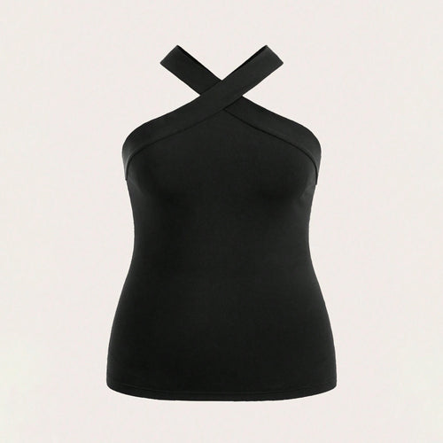 Damer Crop-Top med smart krydsudskæring og tætsiddende snit Skovae