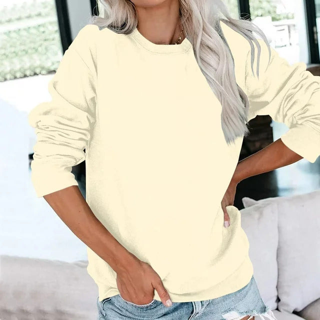 Damer hyggelig sweatshirt med overskårne skuldre og blødt inderfor Stilla
