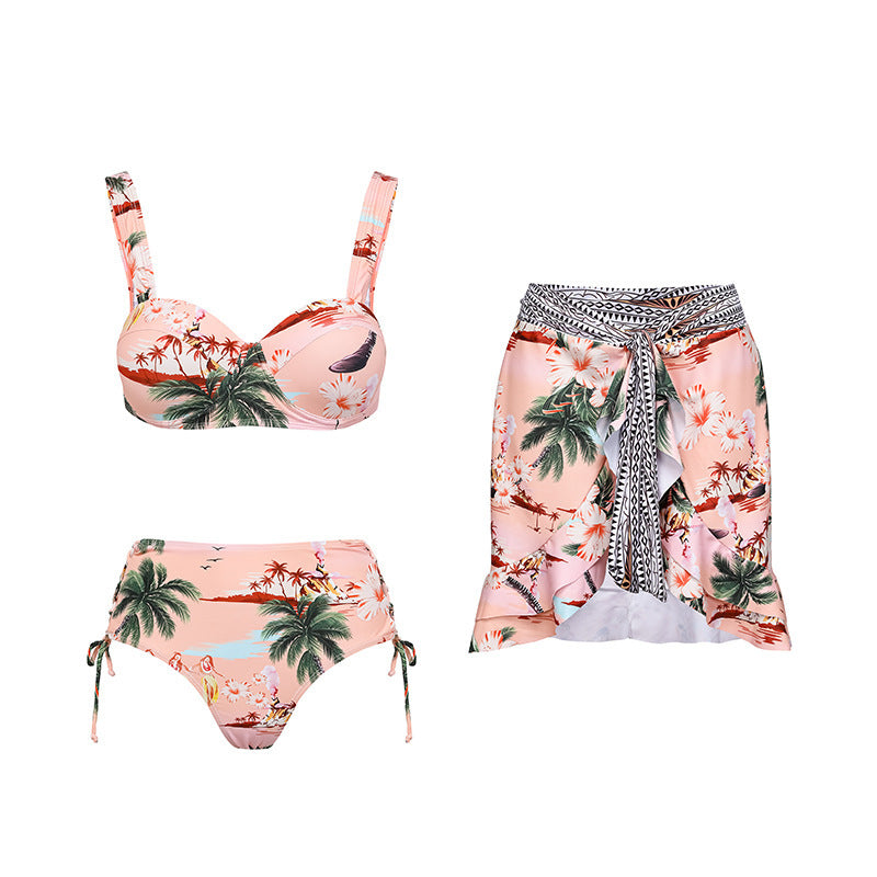 Dame Bikiniset med kvalitets blomsterprint og justerbare stropper Skovae