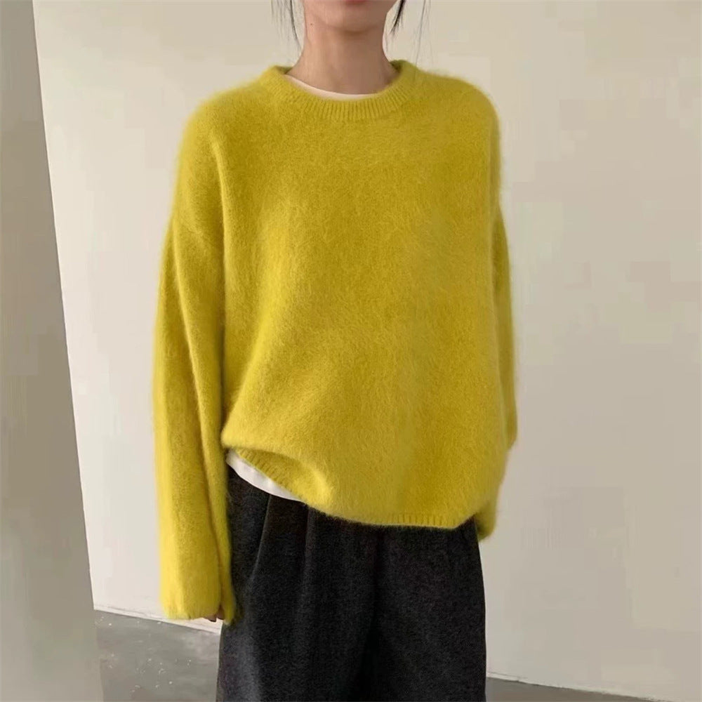 Kvinders fluffy sweater med oversized skæring lavet af mohair uld Stilla
