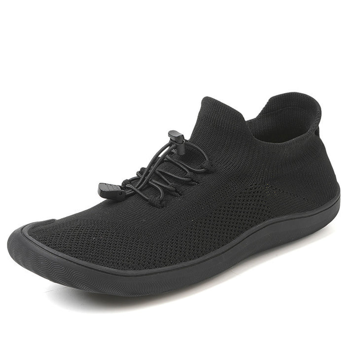 Unisex nan slank strik slip-on træner med justerbar snøring og ultra fleksibel minimal sål Skovae