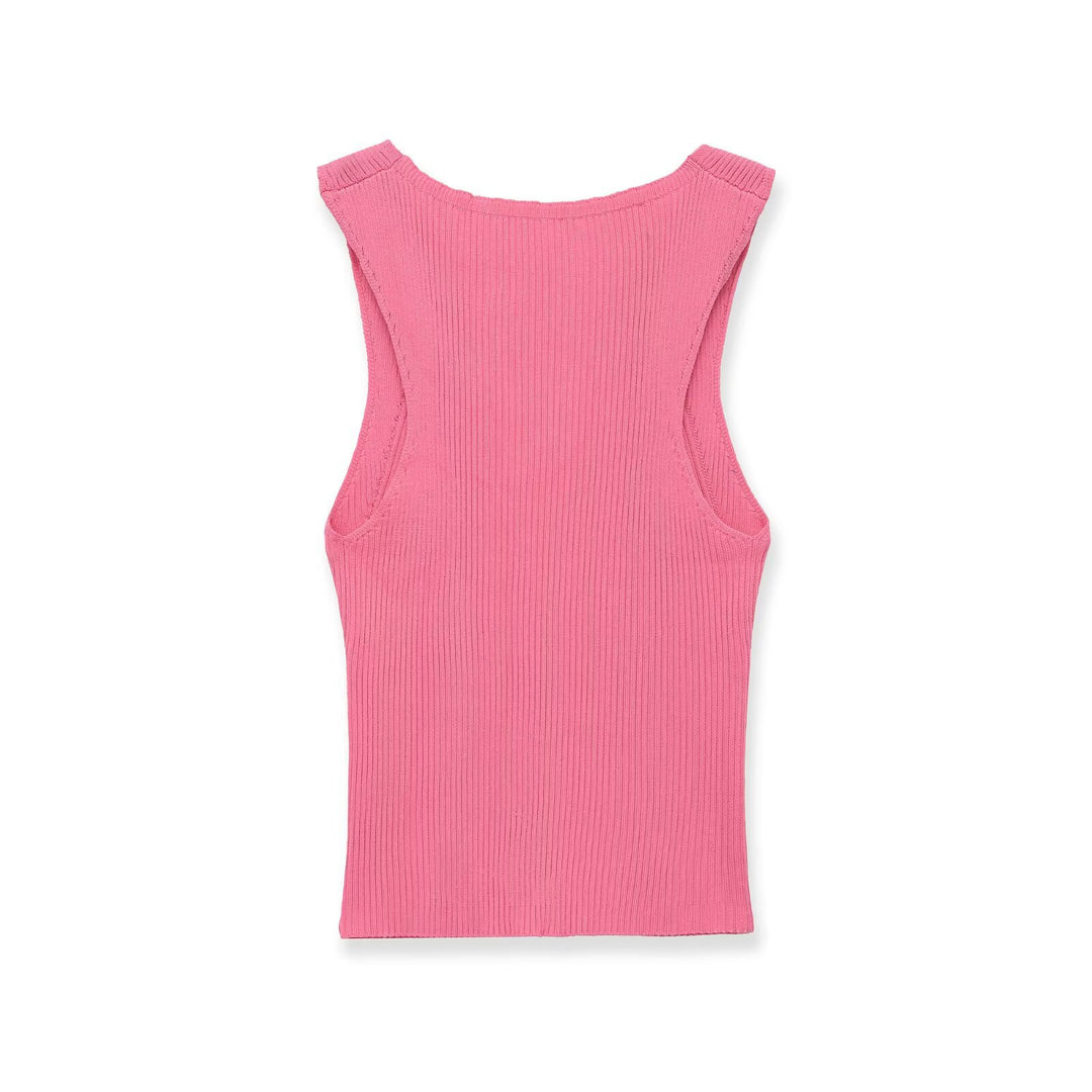 Dame V-hals rib top Skovae